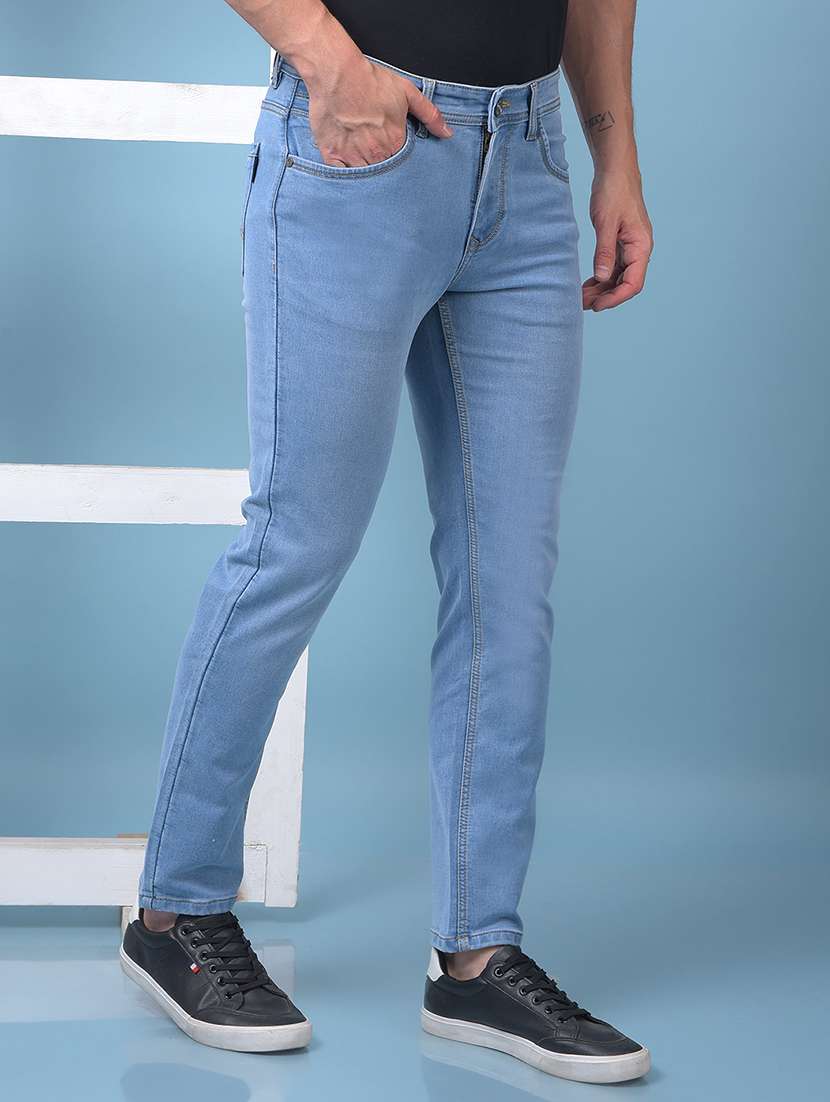 men washed low rise full length slim fit jeans - 21975640 -  Standard Image - 1