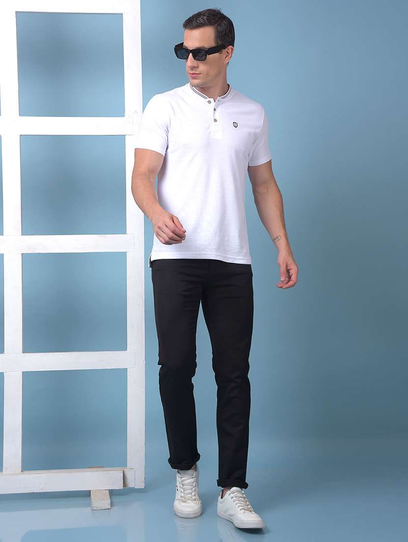 men plain low rise full length slim fit jeans - 21975642 - Standard Image - 4