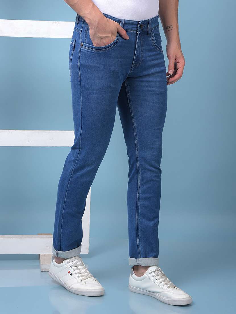 men washed low rise full length slim fit jeans - 21975643 -  Standard Image - 1