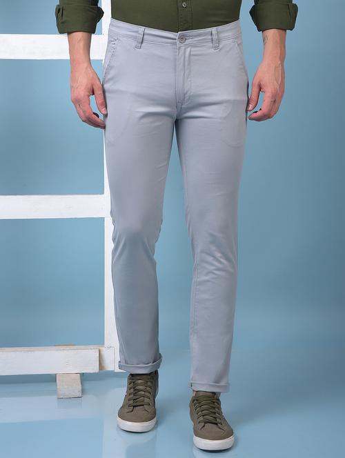 men solid mid rise flat front casual chinos - 21975653 - Standard Image - 0