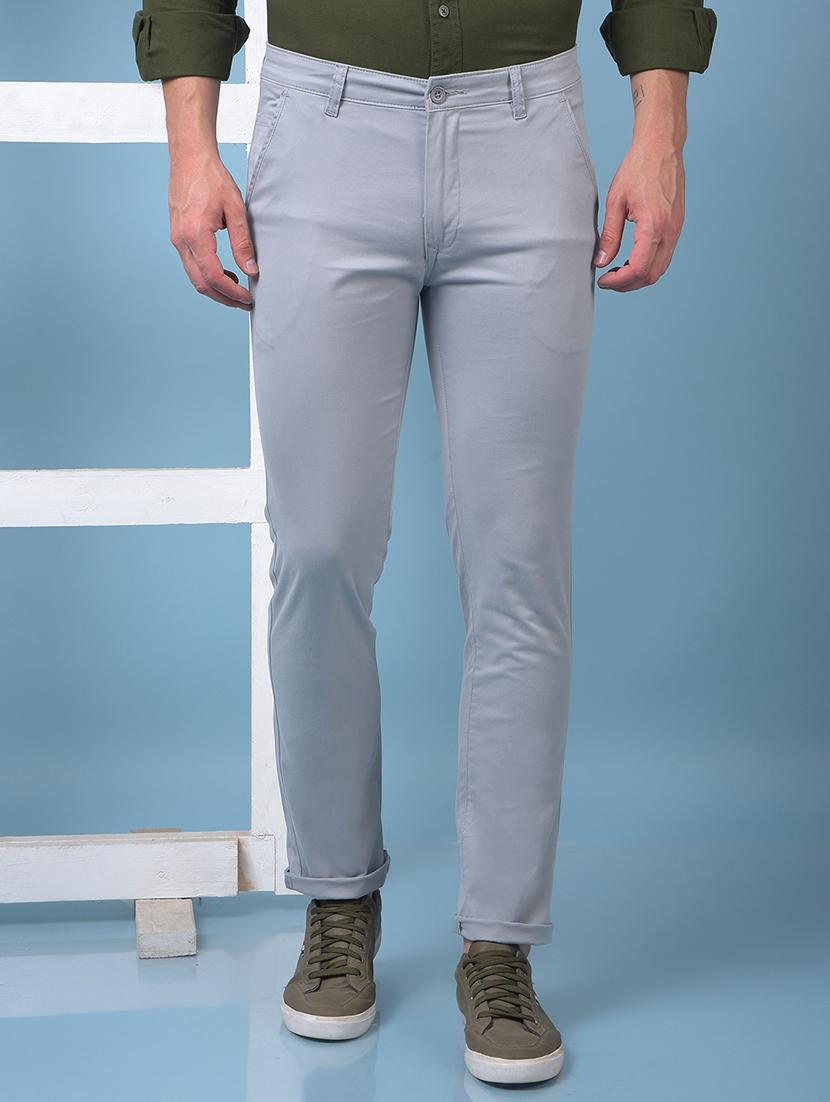 men solid mid rise flat front casual chinos - 21975653 - Zoom Image - 0