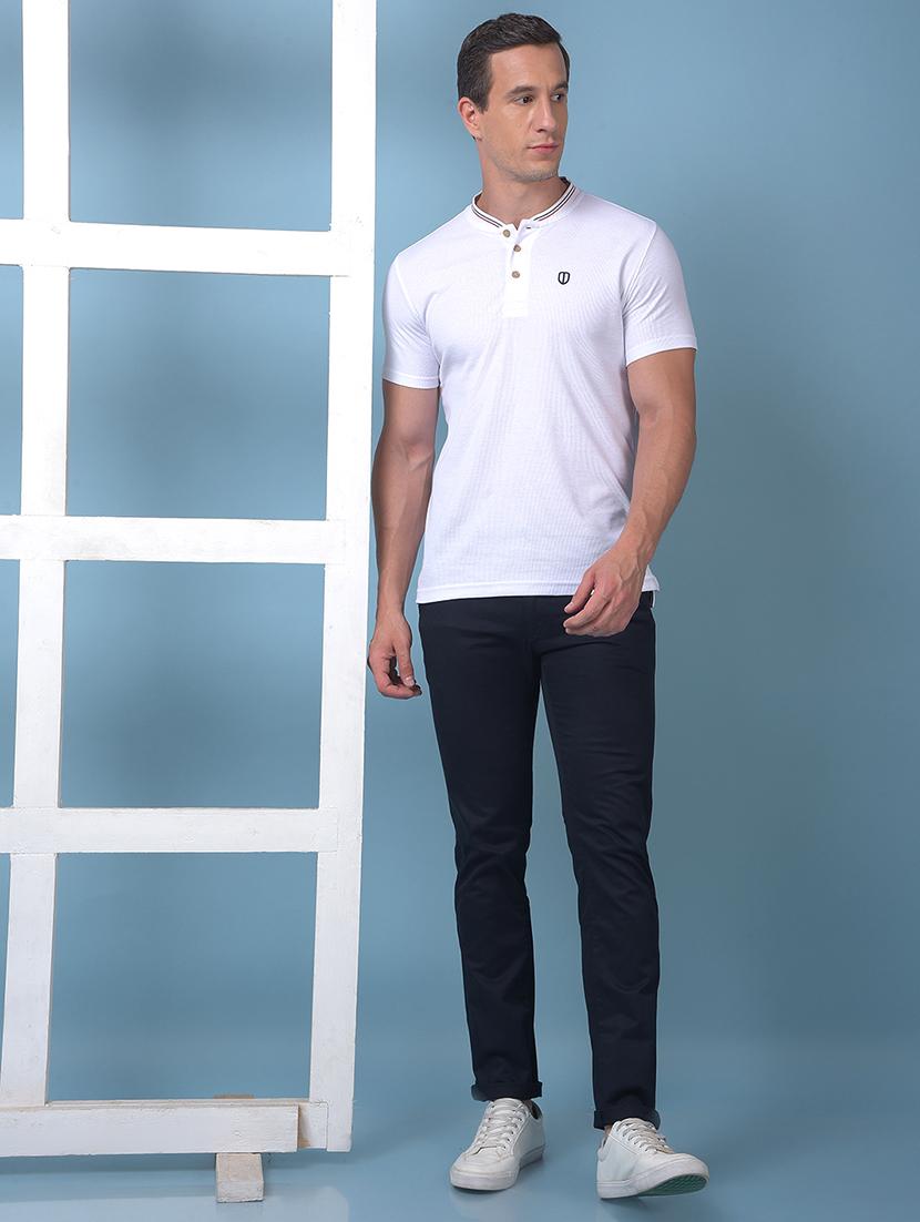 men solid mid rise flat front casual chinos - 21975654 - Standard Image - 4