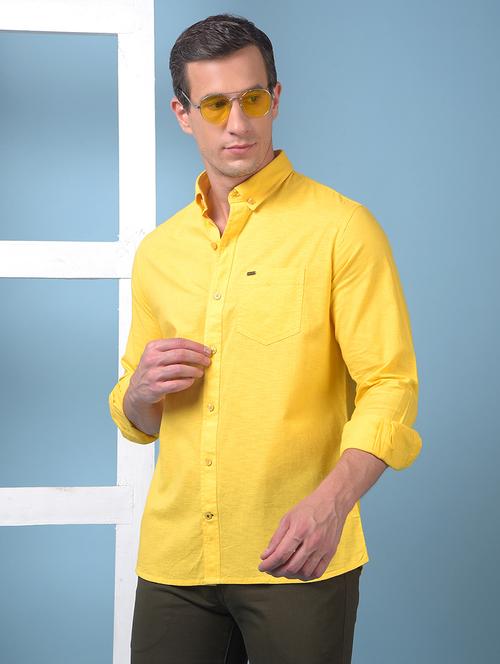 men solid long sleeve slim fit casual shirt - 21975657 - Standard Image - 0