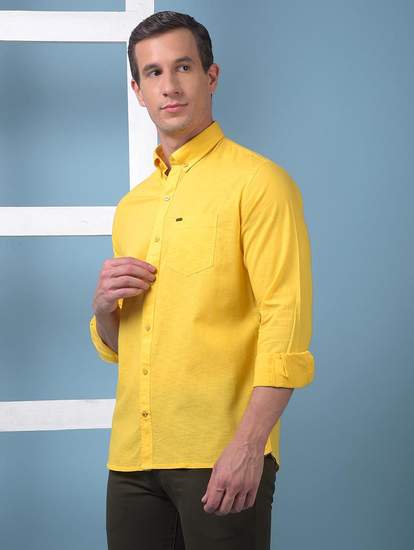 men solid long sleeve slim fit casual shirt - 21975657 -  Standard Image - 1