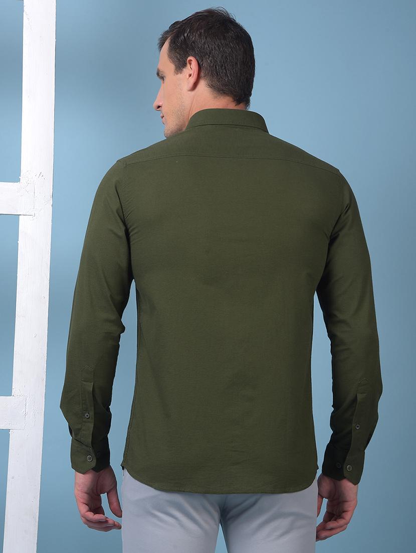 men solid long sleeve slim fit casual shirt - 21975658 - Standard Image - 4