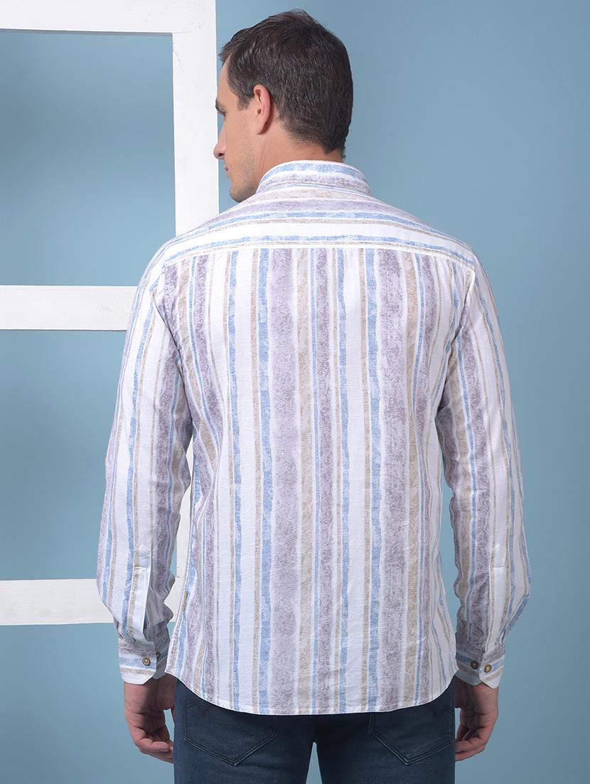 men printed long sleeve slim fit casual shirt - 21975661 - Standard Image - 4