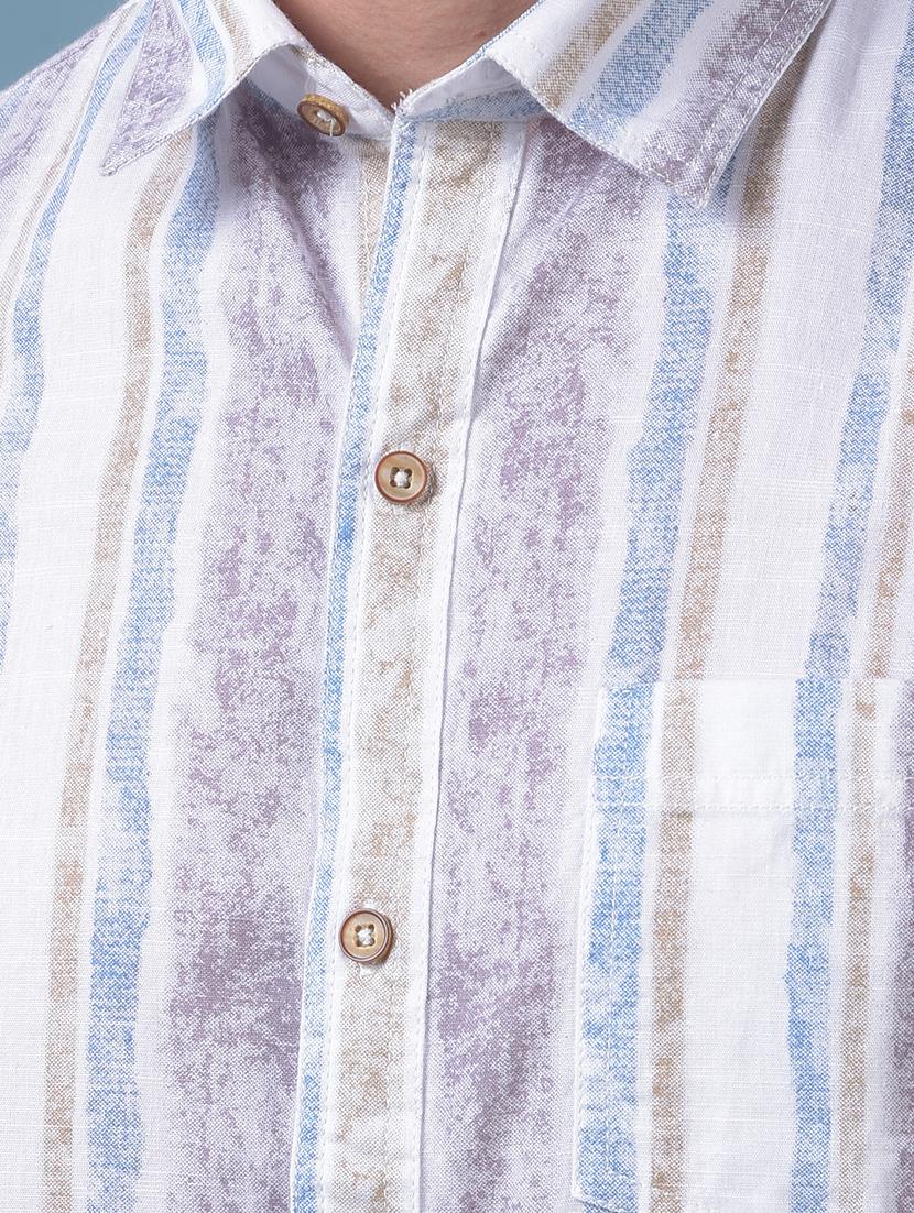 men printed long sleeve slim fit casual shirt - 21975661 - Standard Image - 6