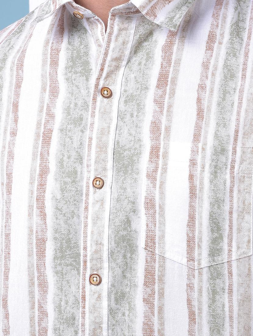 men printed long sleeve slim fit casual shirt - 21975662 - Standard Image - 6
