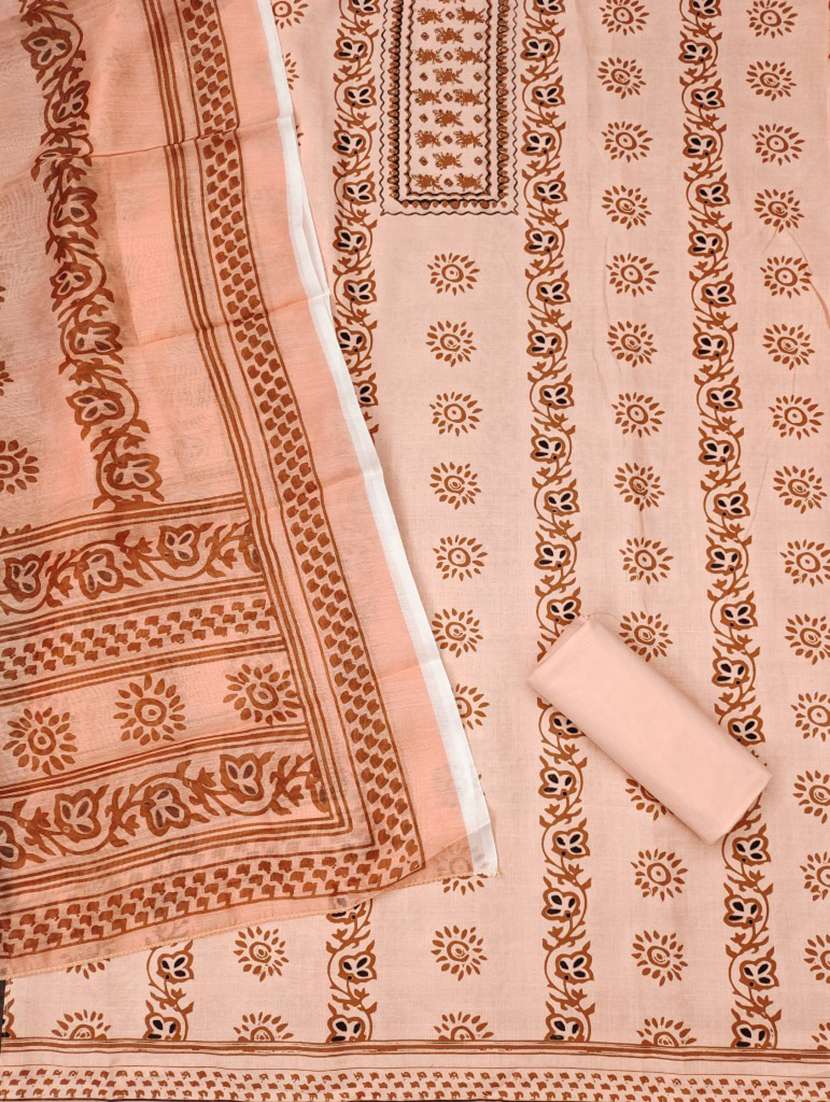 women printed embroidered unstitched suit set - 21975685 -  Standard Image - 1