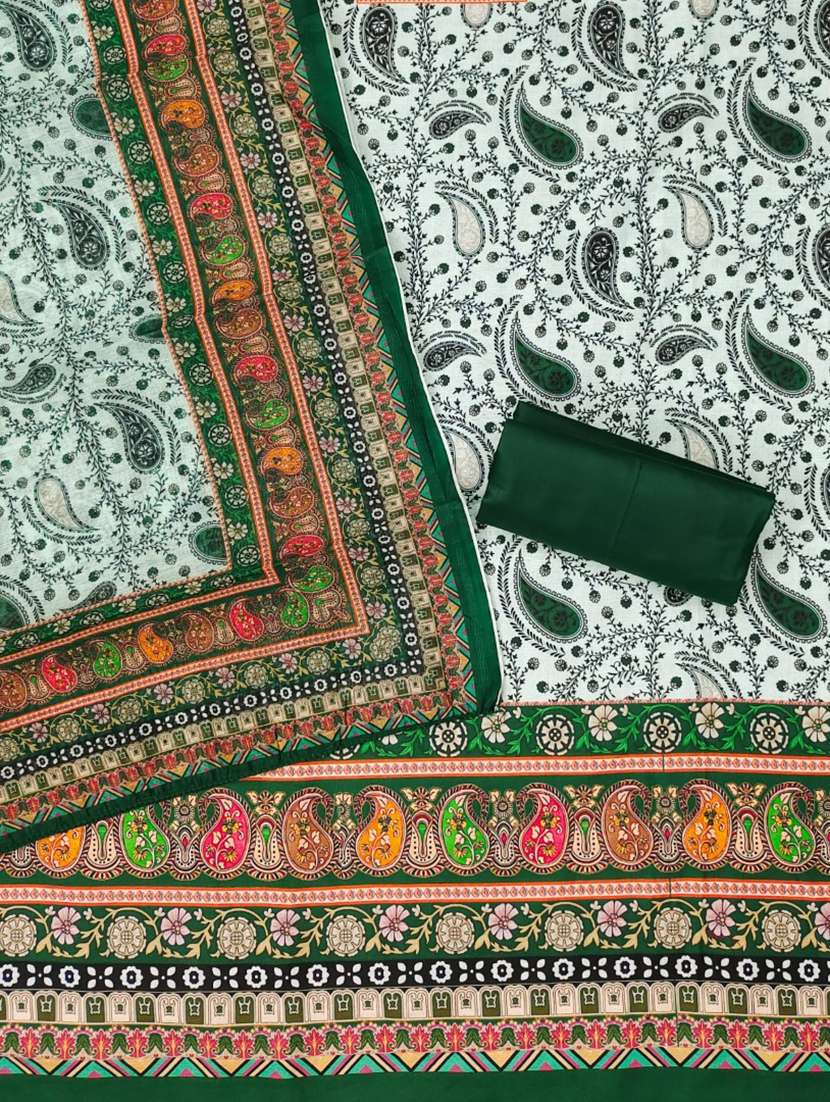 women printed embroidered unstitched suit set - 21975690 -  Standard Image - 1