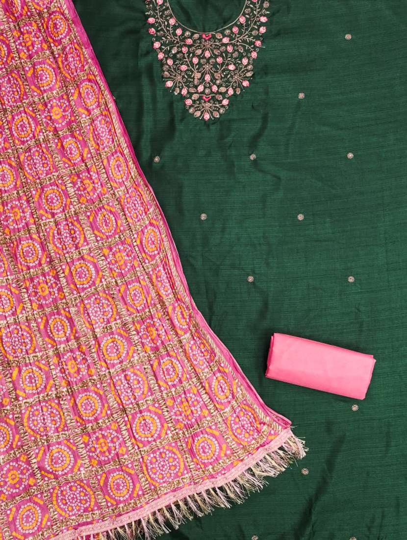 women solid with work embroidered unstitched suit set - 21975715 -  Standard Image - 1