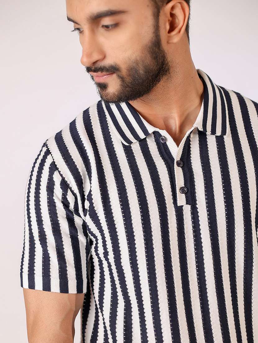 men striped short sleeve regular fit polo t-shirt - 21975725 - Standard Image - 4