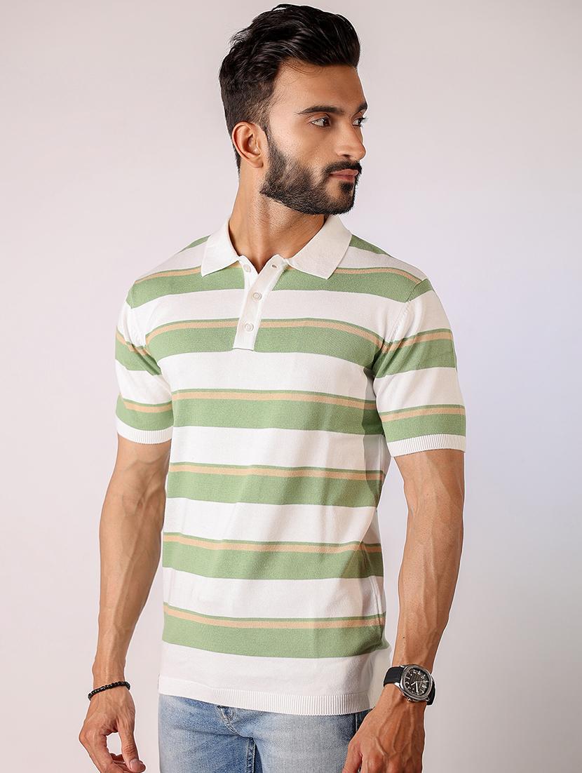 men striped short sleeve regular fit polo t-shirt - 21975729 - Standard Image - 1