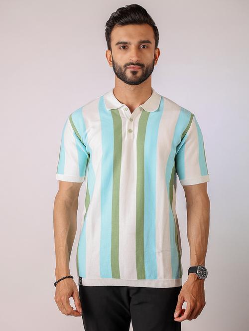 men striped short sleeve regular fit polo t-shirt - 21975731 - Standard Image - 0