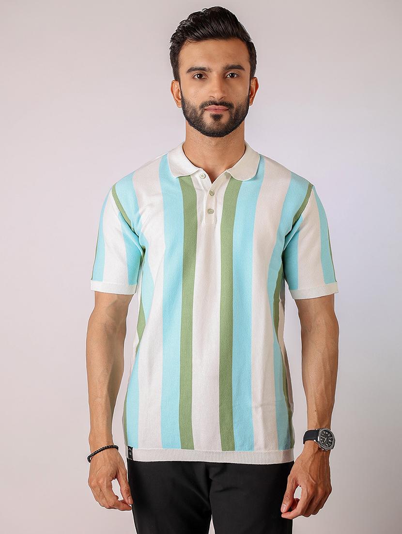 men striped short sleeve regular fit polo t-shirt - 21975731 - Zoom Image - 0