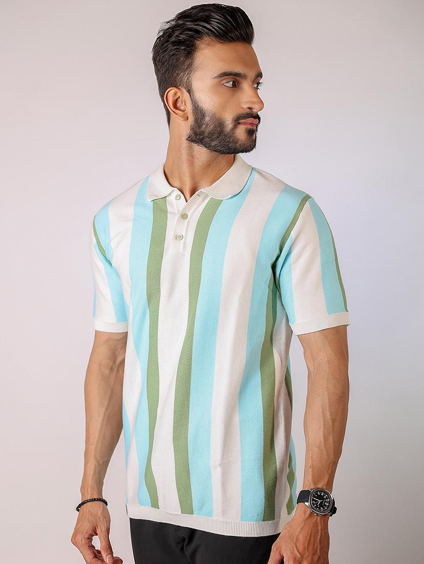 men striped short sleeve regular fit polo t-shirt - 21975731 - Standard Image - 1
