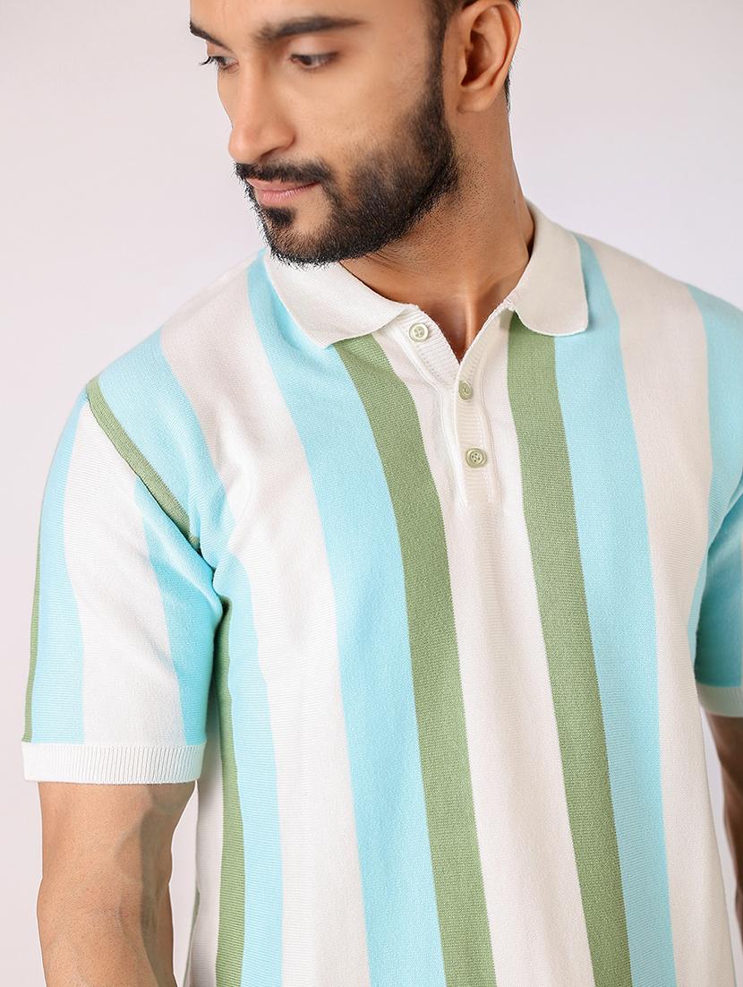men striped short sleeve regular fit polo t-shirt - 21975731 - Standard Image - 4