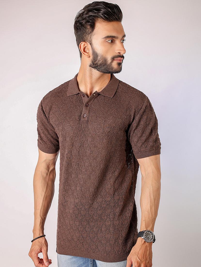 brown cotton plain tshirt - 21975733 -  Standard Image - 1