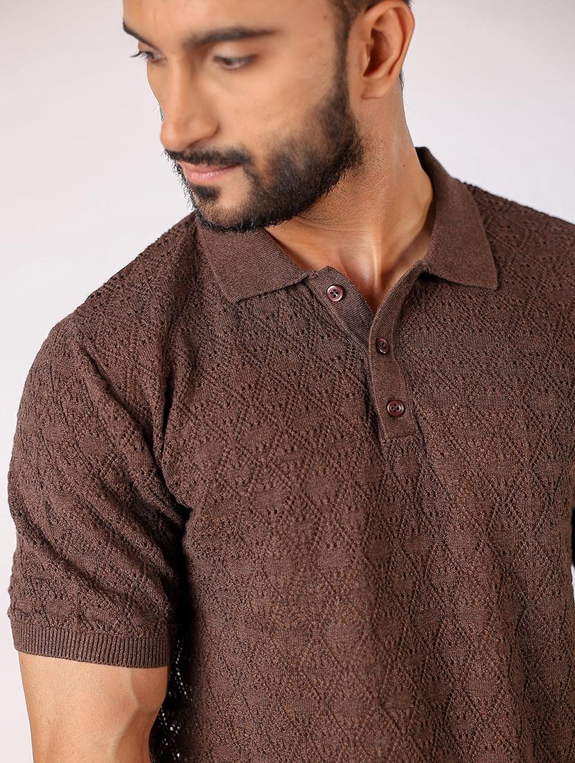 brown cotton plain tshirt - 21975733 - Standard Image - 4