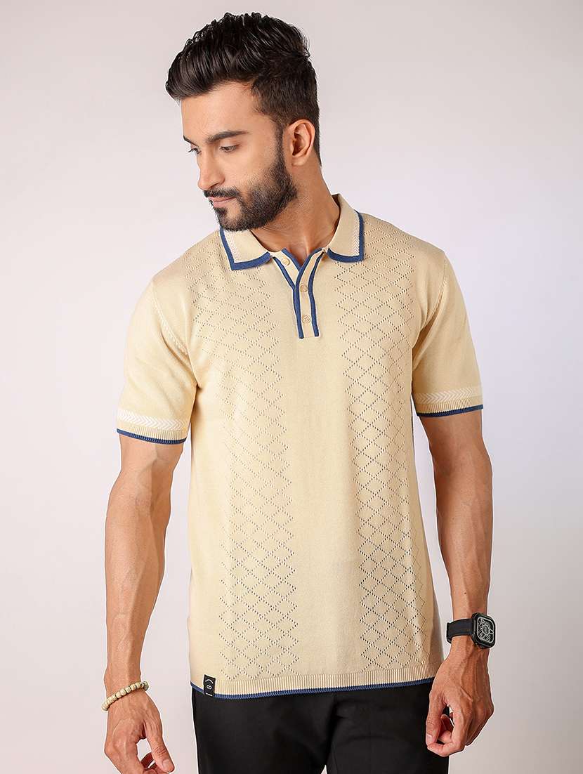 men self design short sleeve regular fit polo t-shirt - 21975743 -  Standard Image - 1