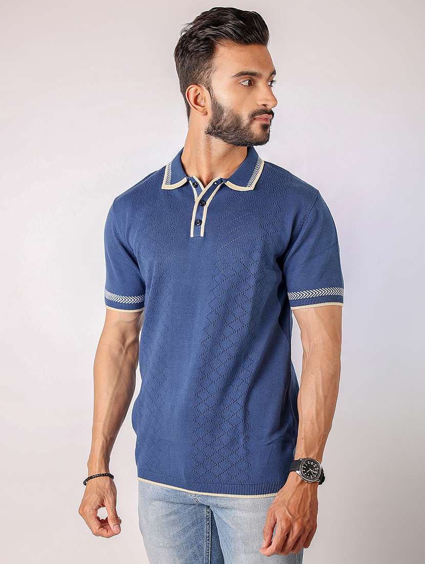 men self design short sleeve regular fit polo t-shirt - 21975744 -  Standard Image - 1