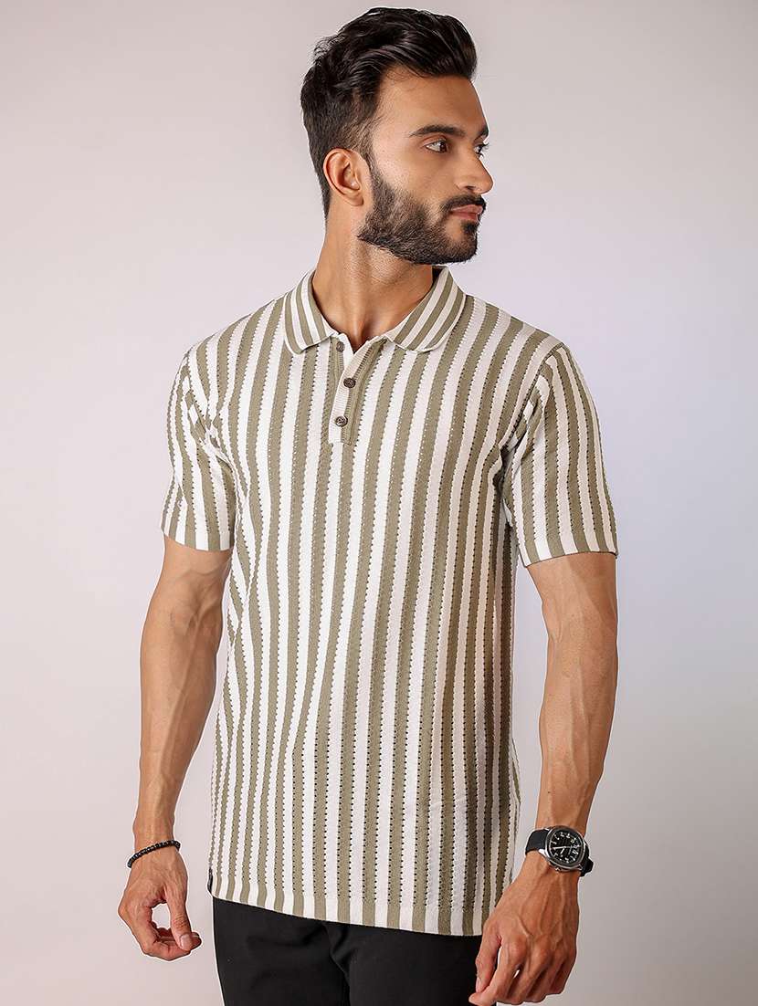 men striped short sleeve regular fit polo t-shirt - 21975755 -  Standard Image - 1