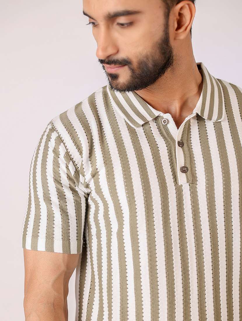 men striped short sleeve regular fit polo t-shirt - 21975755 -  Standard Image - 4