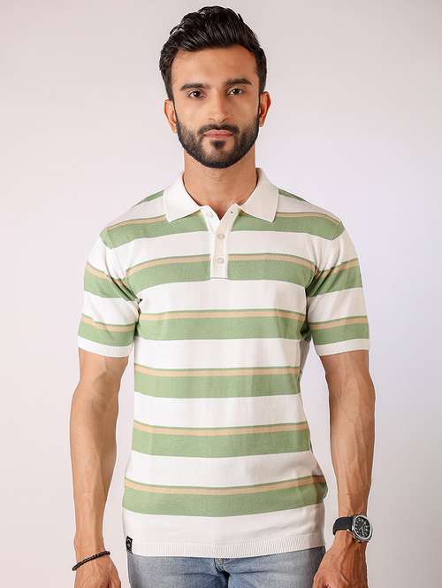 men striped short sleeve regular fit polo t-shirt - 21975758 - Standard Image - 0