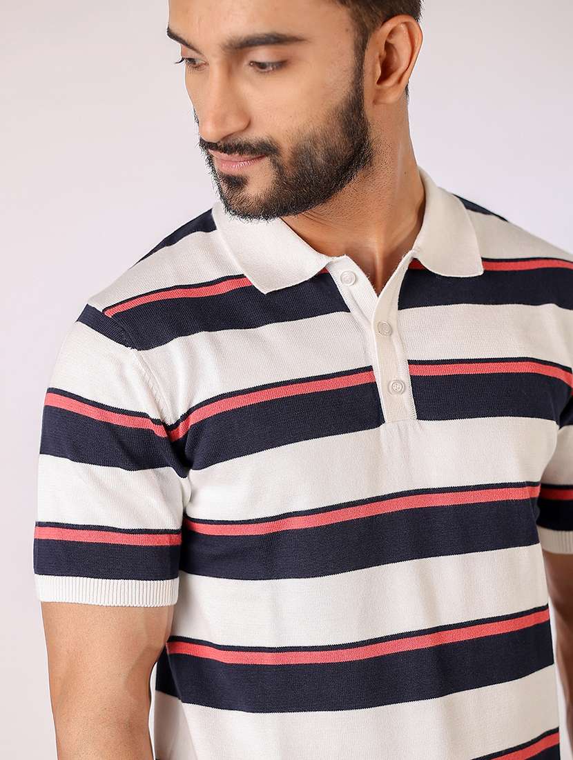 men striped short sleeve regular fit polo t-shirt - 21975759 -  Standard Image - 4