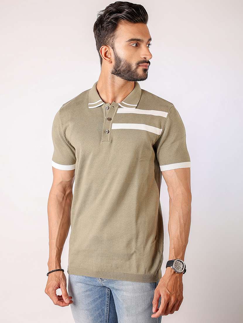 men striped short sleeve regular fit polo t-shirt - 21975770 -  Standard Image - 1
