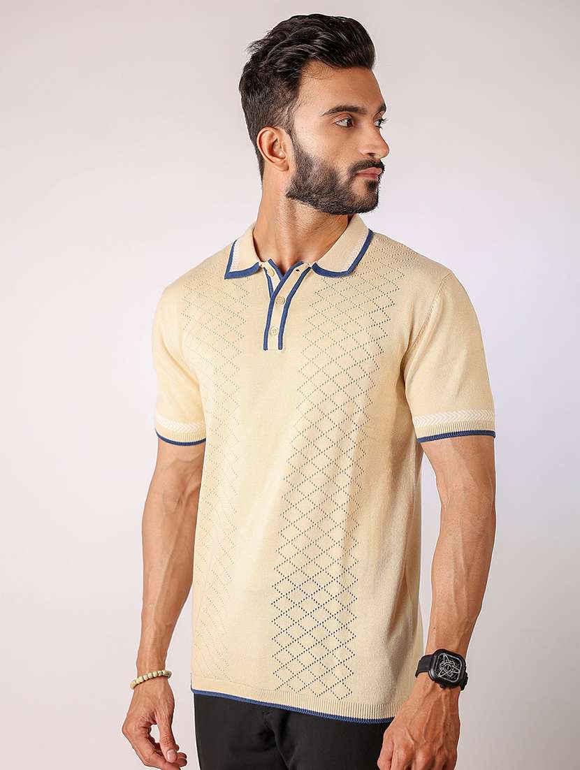 men self design short sleeve regular fit polo t-shirt - 21975772 -  Standard Image - 1