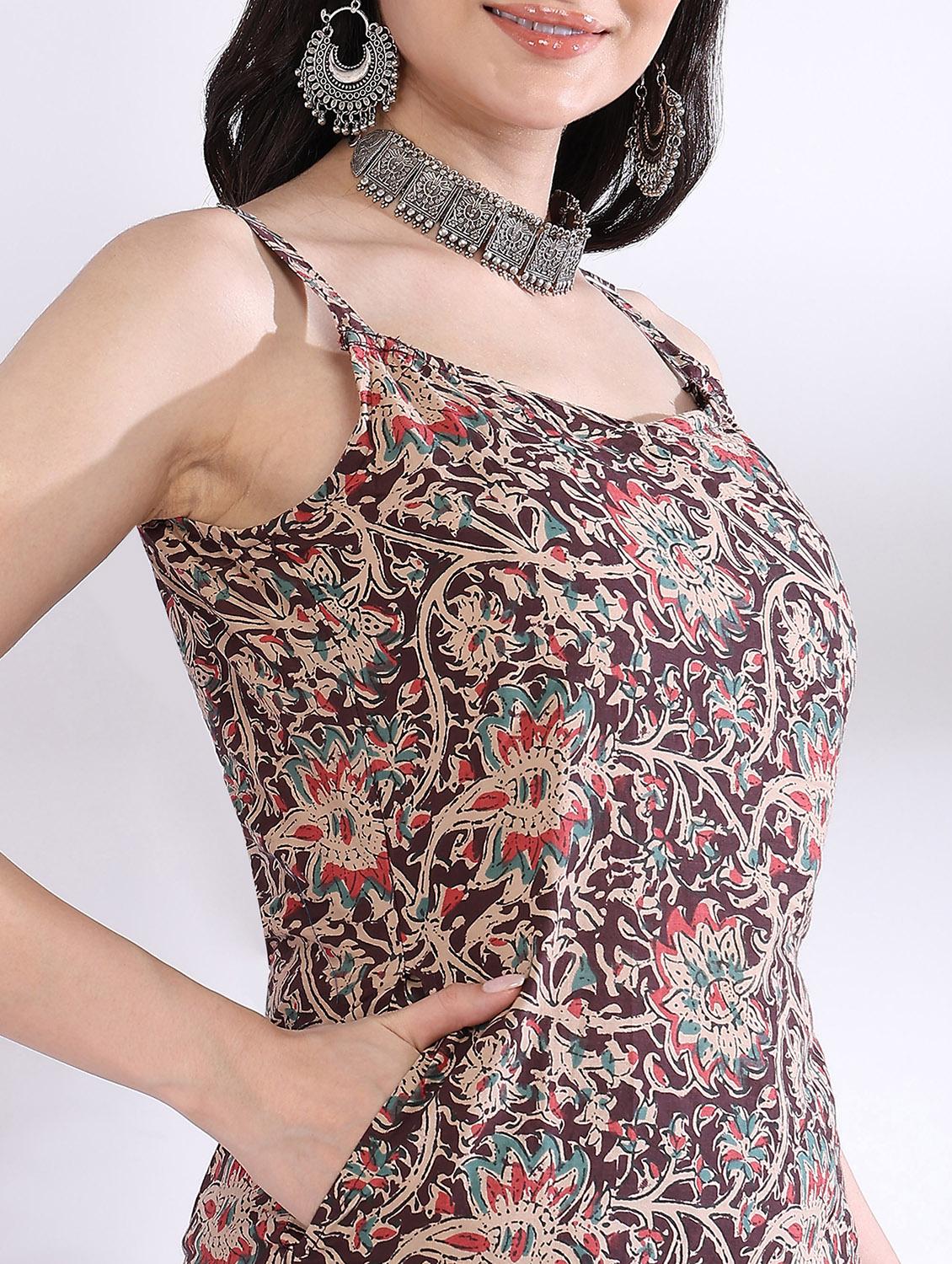 women printed sleeveless straight kurta - 21975789 - Standard Image - 6