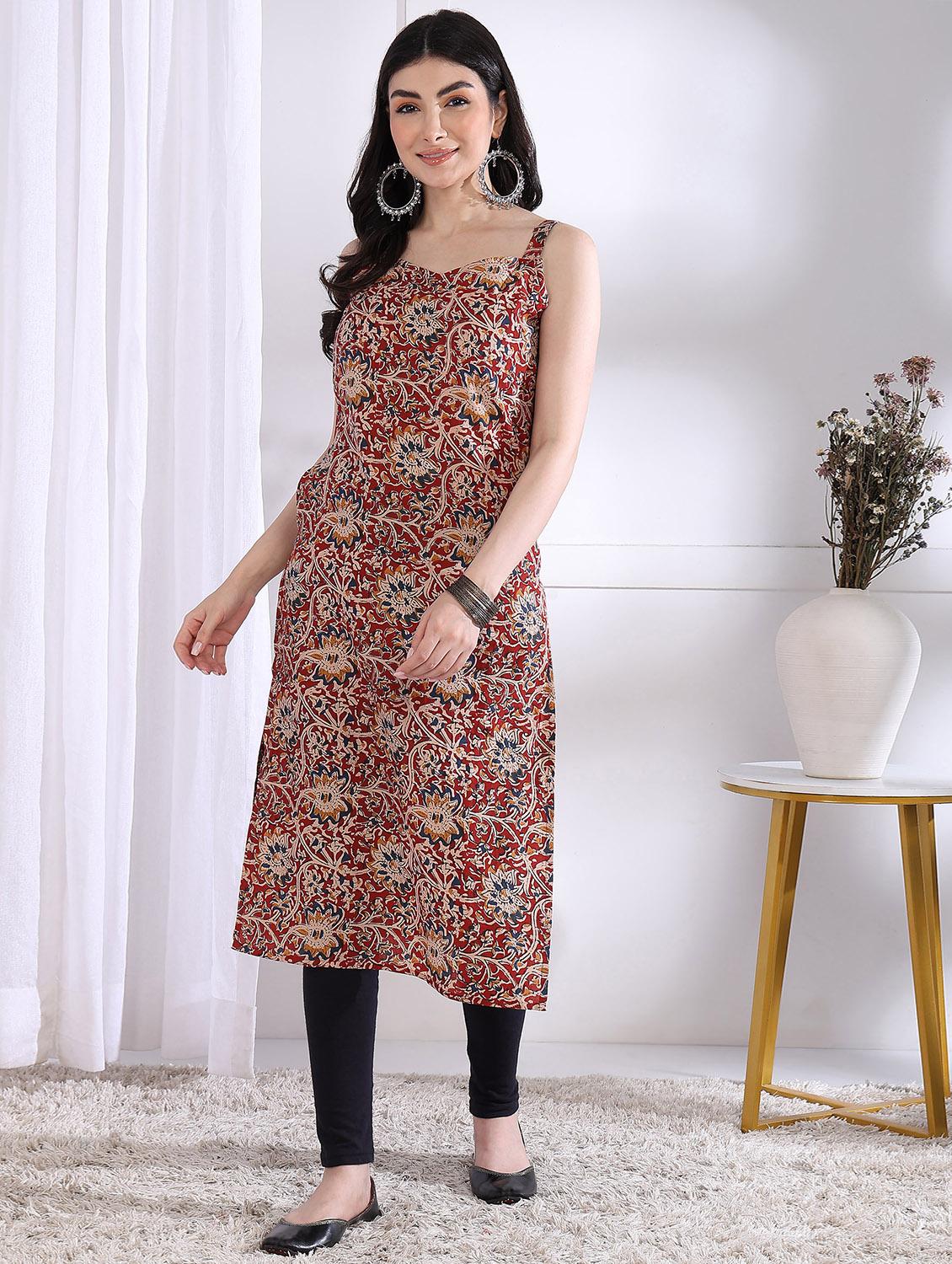women printed sleeveless straight kurta - 21975790 - Standard Image - 4