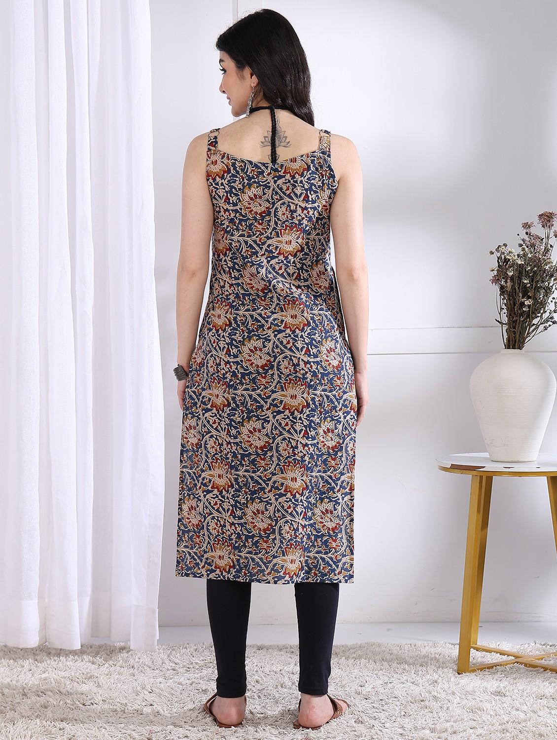 women printed sleeveless straight kurta - 21975791 - Standard Image - 4