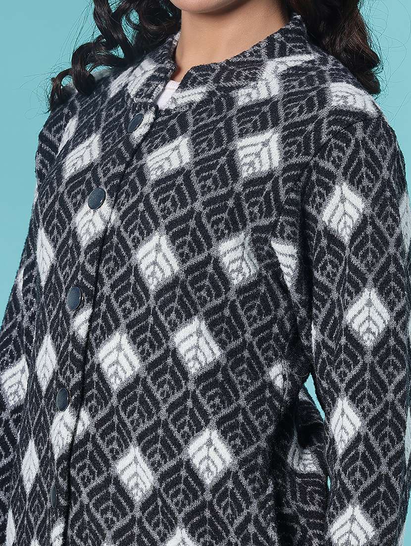 women self design long sleeve cardigan - 21975859 - Standard Image - 4