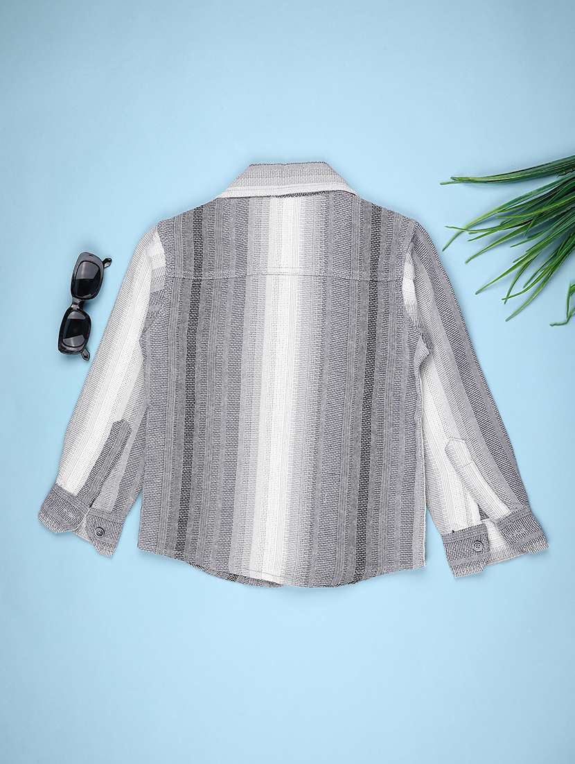 boys striped collared long sleeve shirt - 21975935 -  Standard Image - 1
