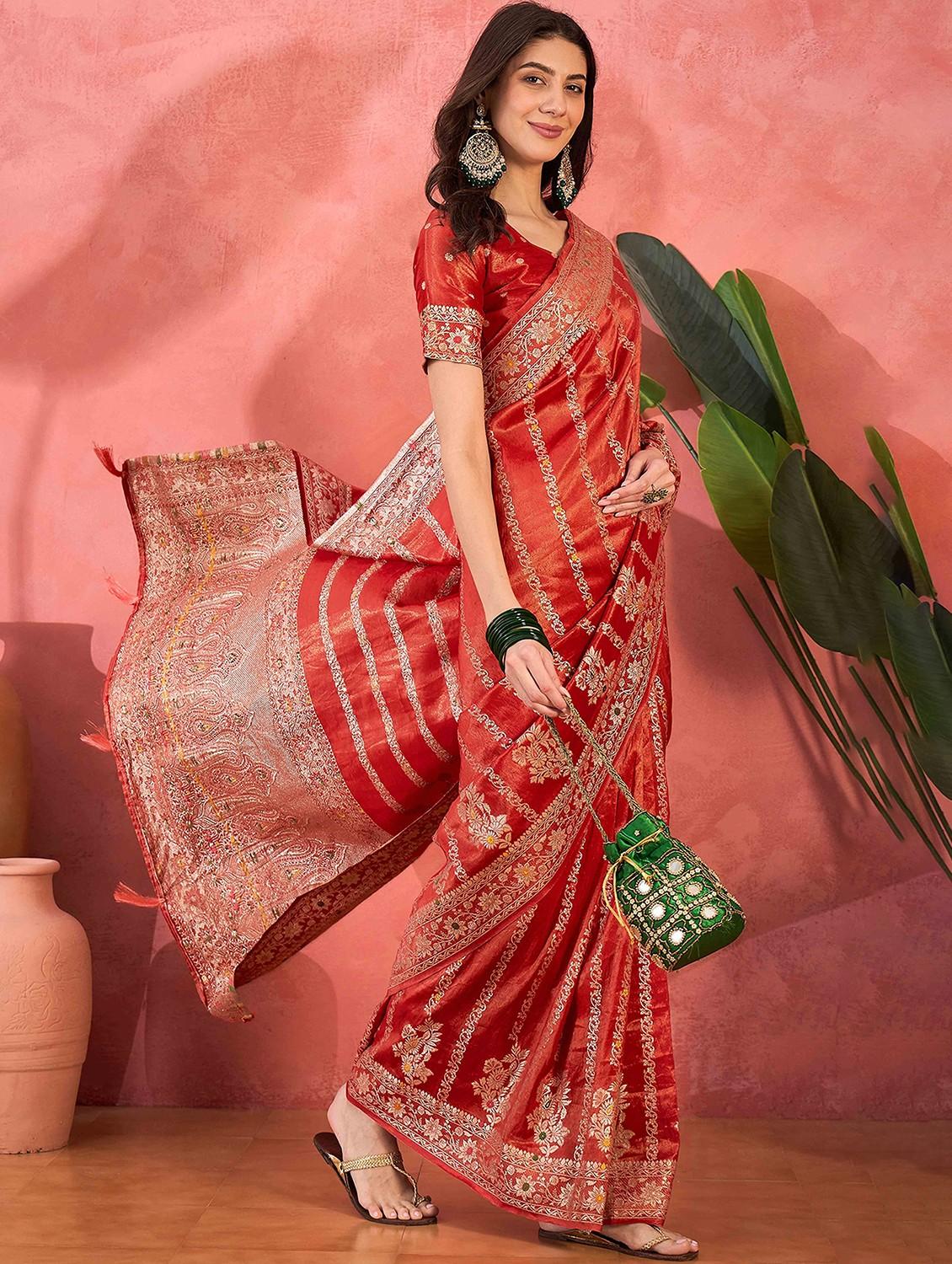 women self design banarasi saree with blouse - 21976111 -  Standard Image - 1