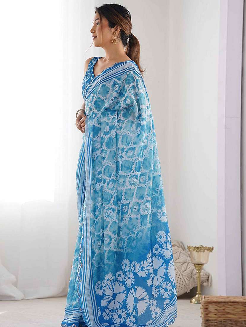 women printed casual wear saree with blouse - 21976147 -  Standard Image - 1