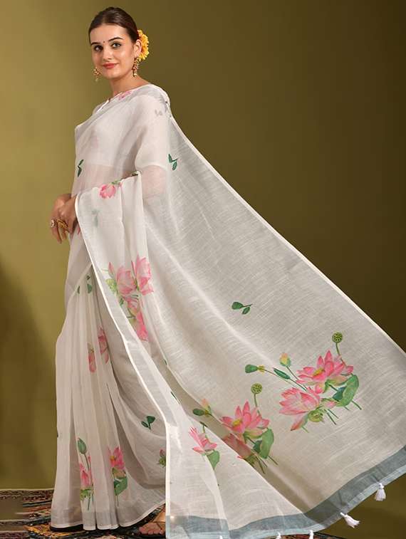 women printed casual wear saree with blouse - 21976148 -  Standard Image - 1