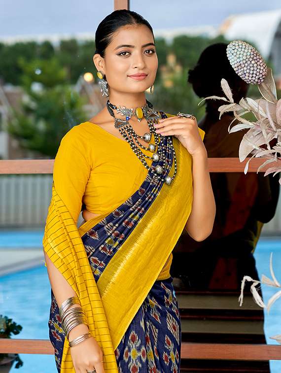 women printed casual wear saree with blouse - 21976149 - Standard Image - 1