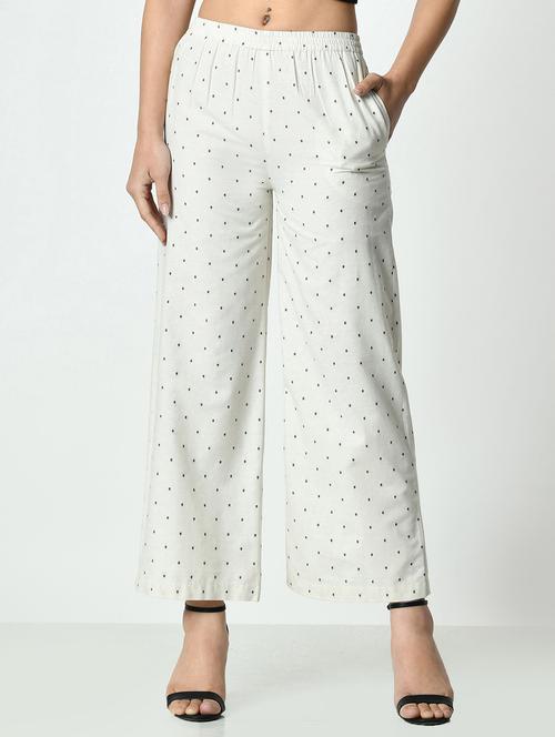  women printed mid rise straight palazzo - 21976171 -  Standard Image - 0