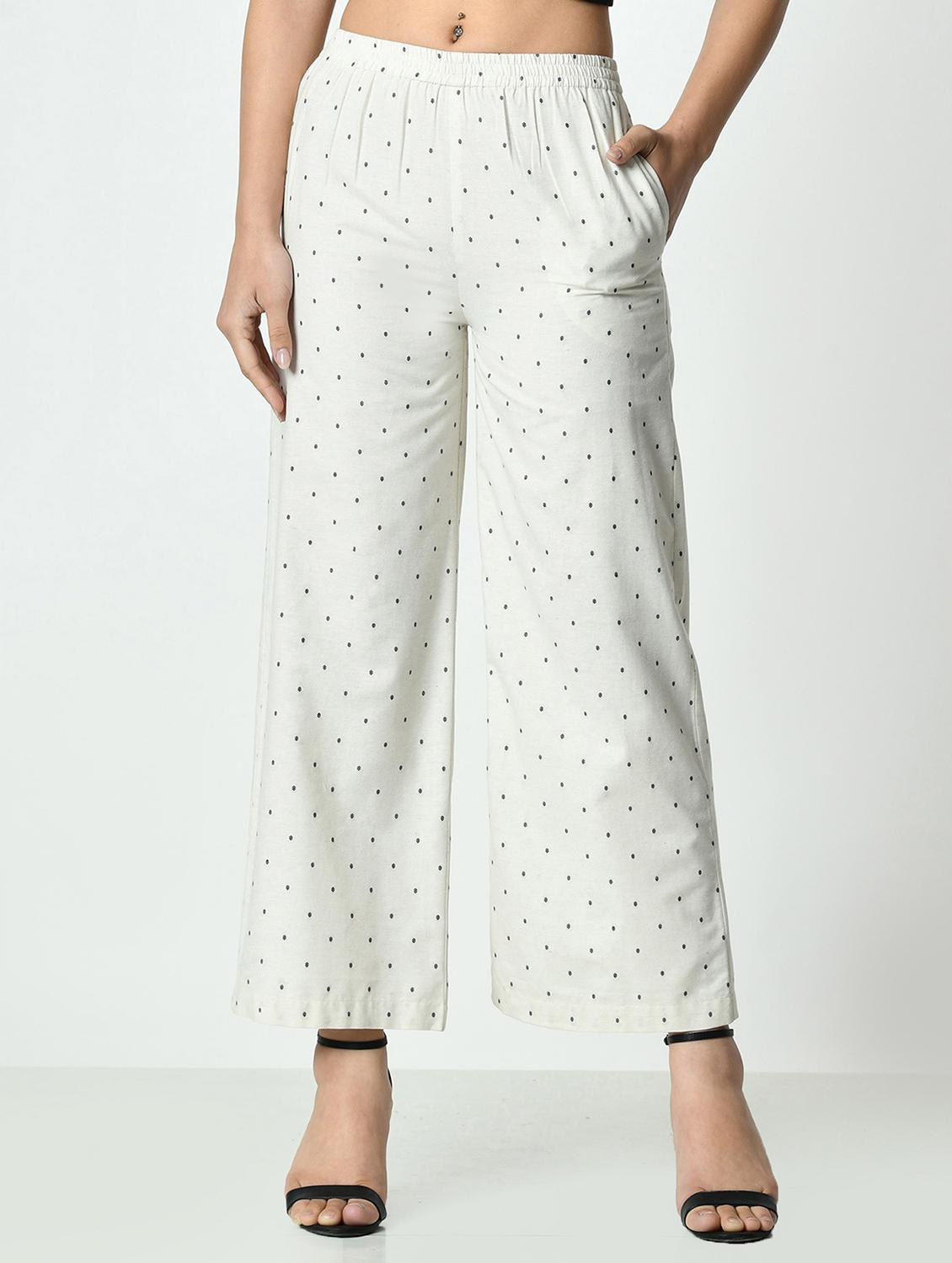  women printed mid rise straight palazzo - 21976171 -  Zoom Image - 0