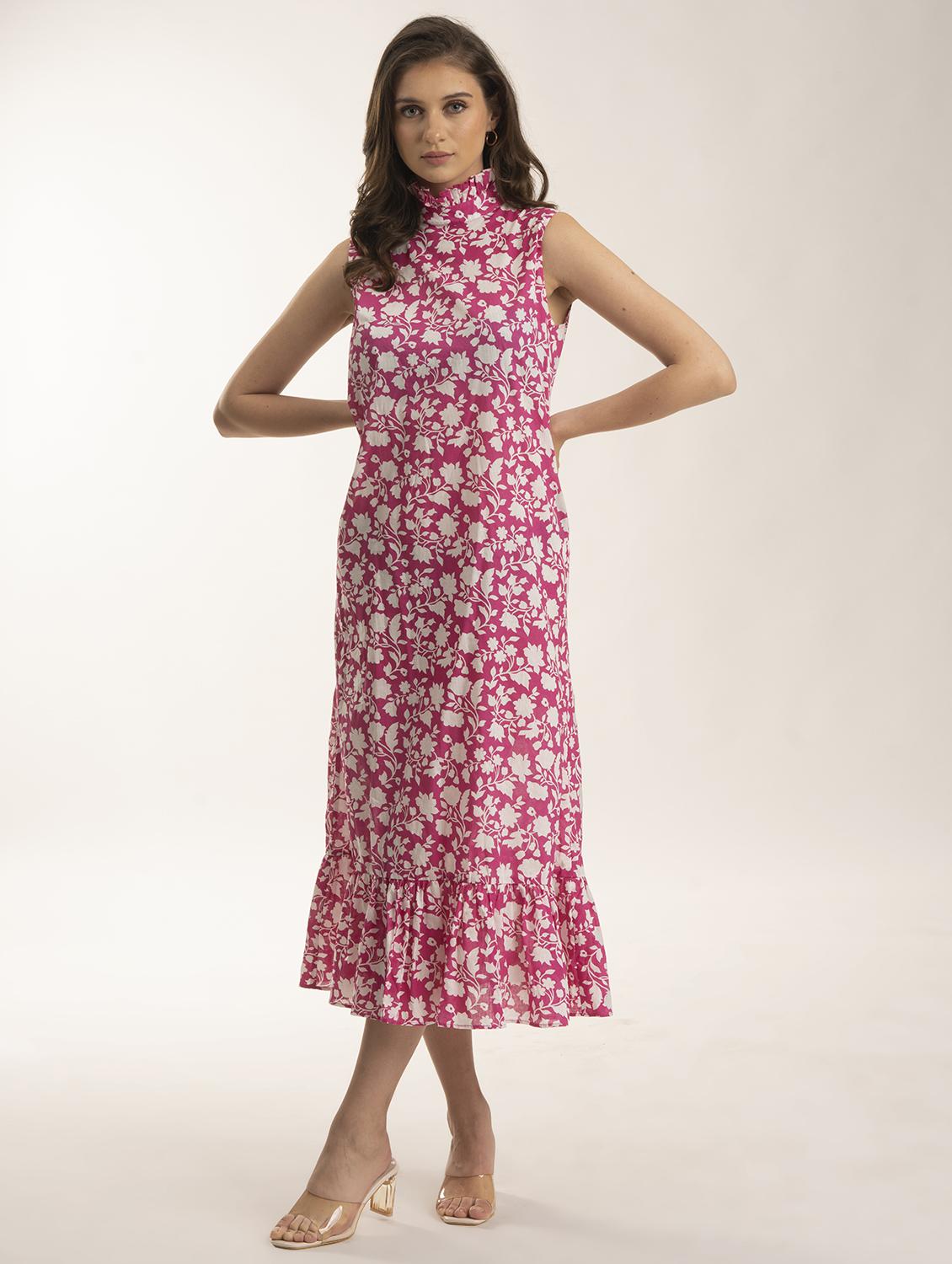 women floral print sleeveless tiered dress - 21976211 -  Standard Image - 1