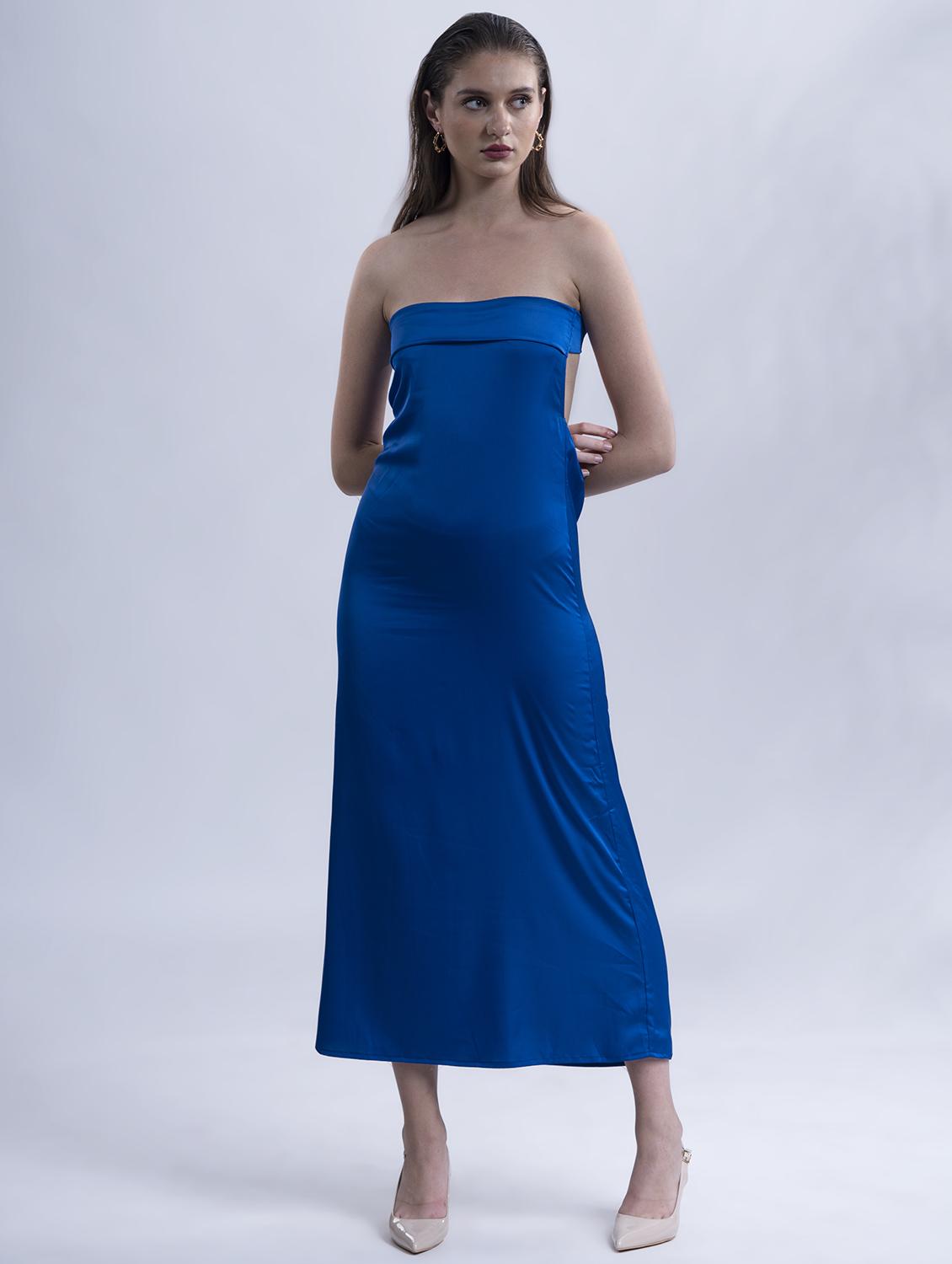women solid sleeveless tube a-line dress - 21976229 -  Standard Image - 1