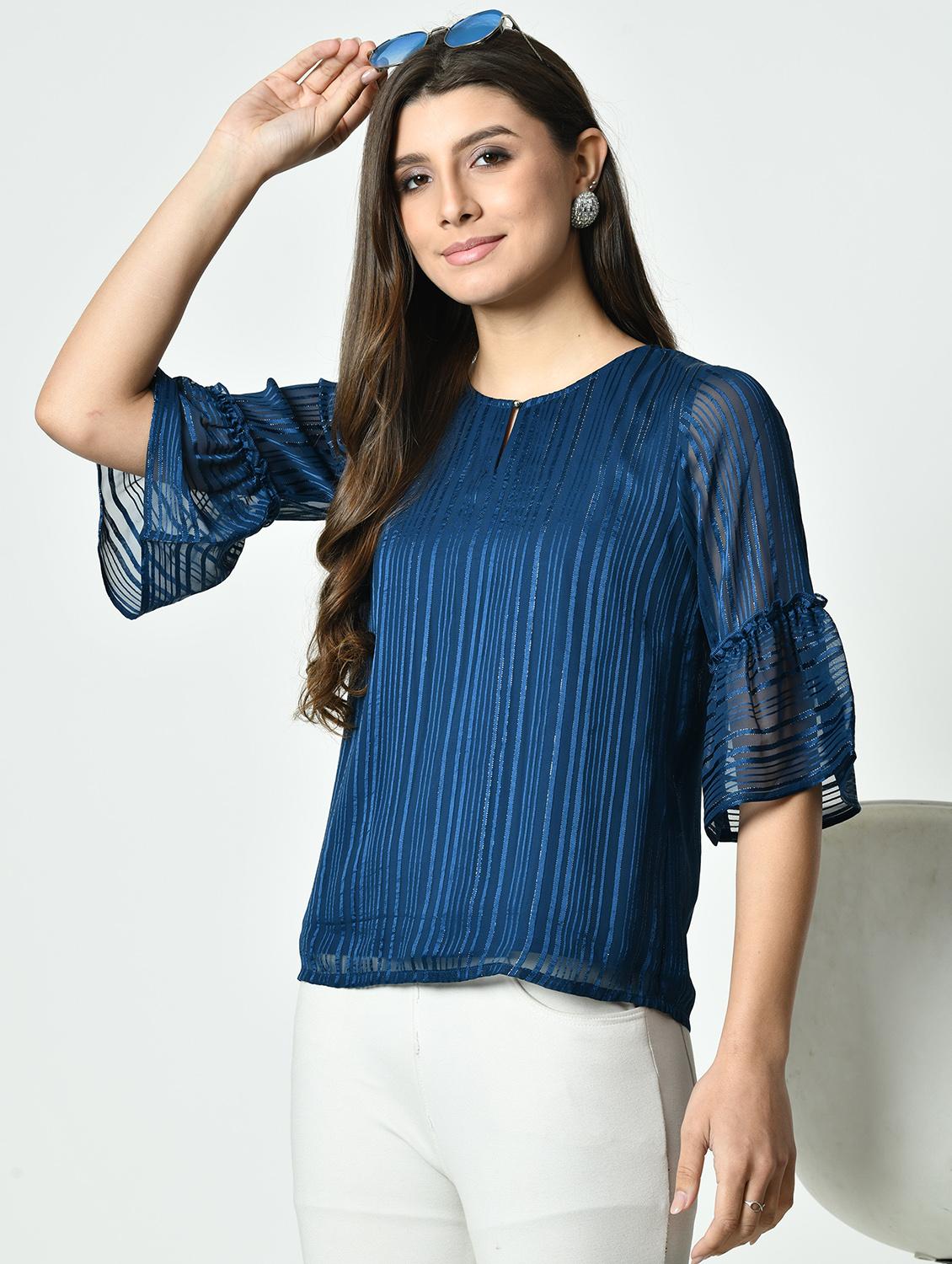 women self designed bell sleeve regular top - 21976322 - Zoom Image - 0