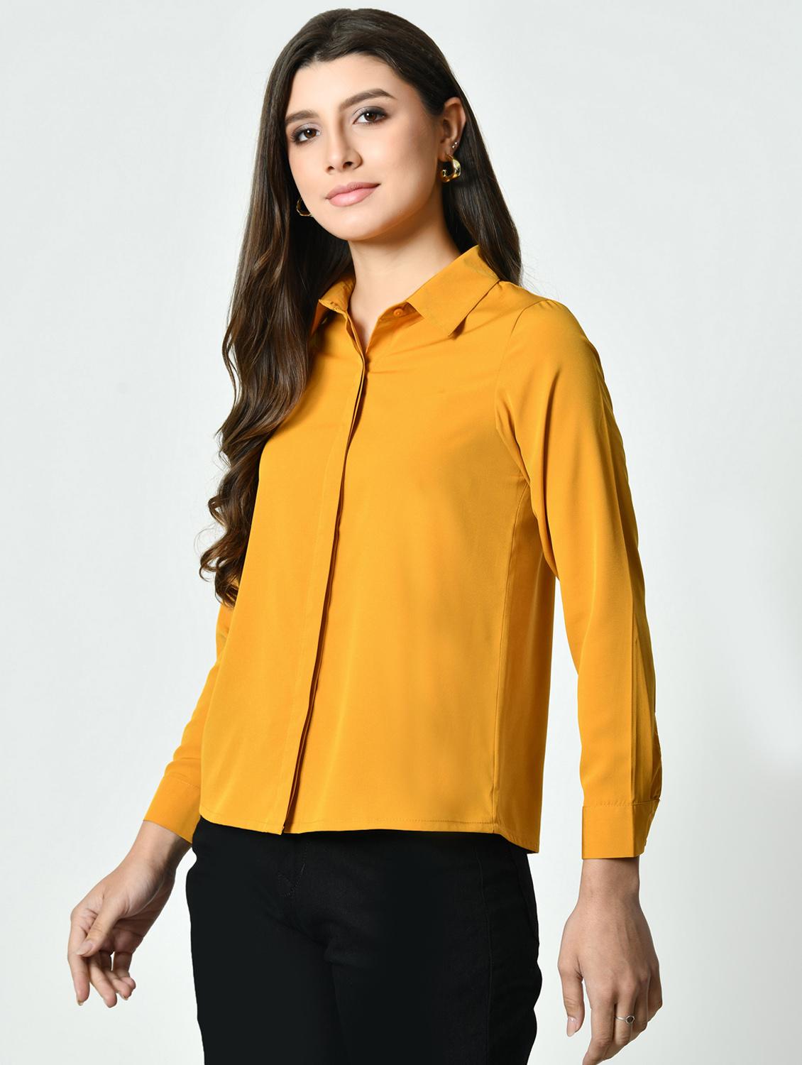women yellow soldi long sleeve regular shirt - 21976375 -  Standard Image - 1