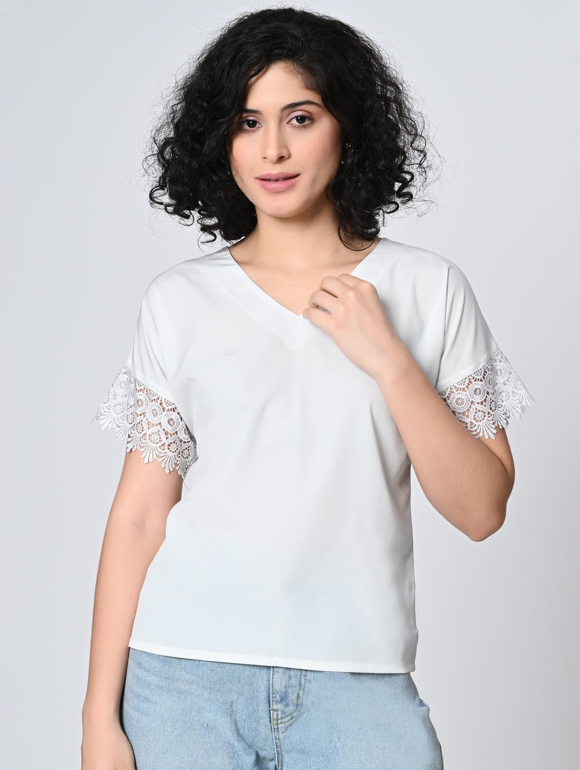 women white soldi lace detailed regular top - 21976378 - Zoom Image - 0