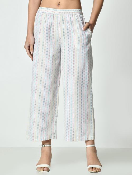 women self designed mid rise straight palazzo - 21976387 - Standard Image - 0