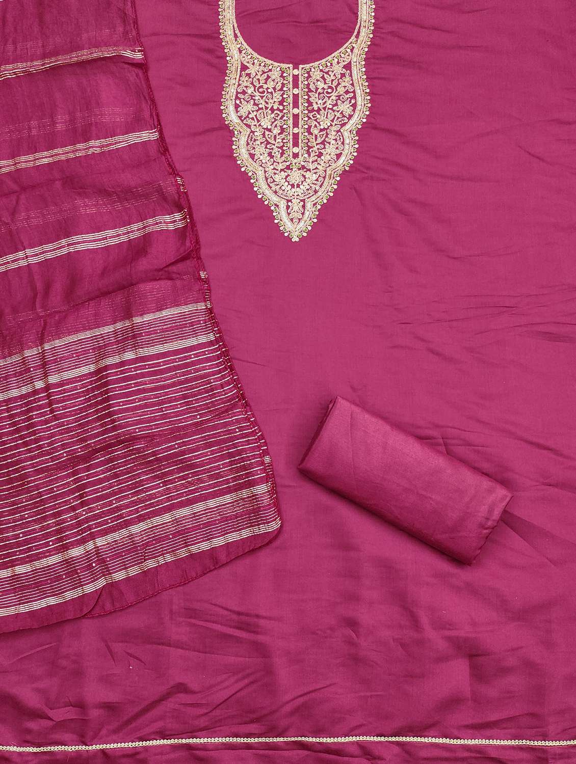 women solid with work embroidered unstitched suit set - 21976419 -  Standard Image - 1