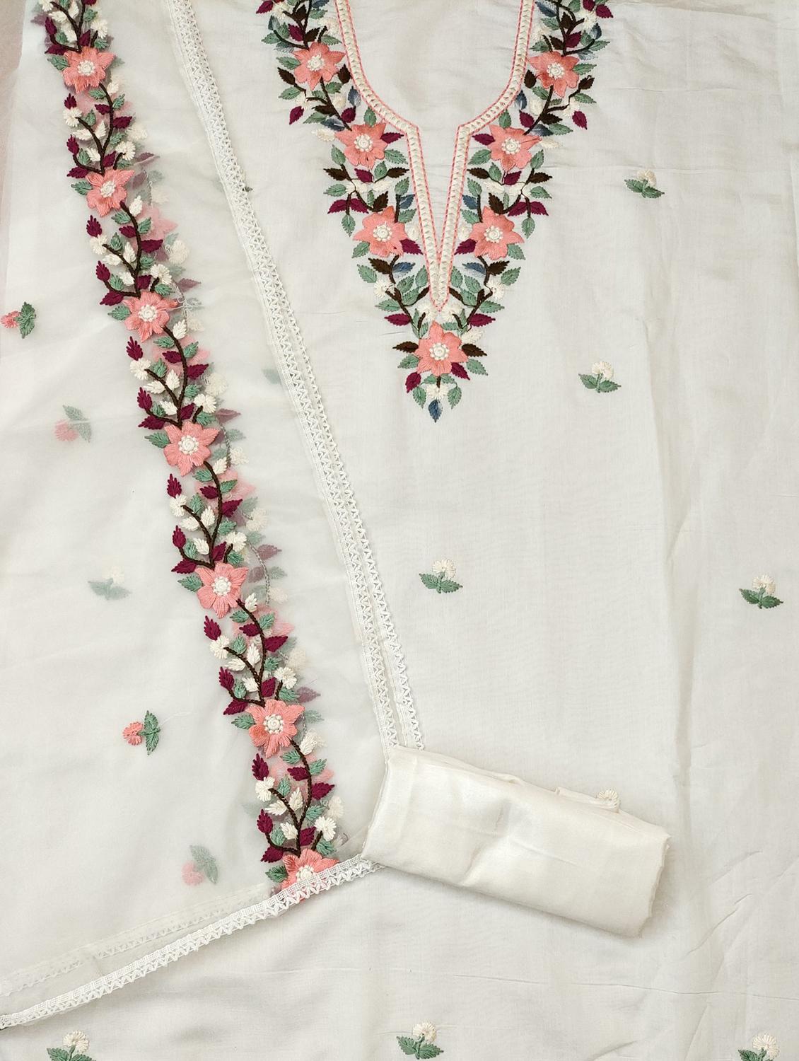 women solid with work embroidered unstitched suit set - 21976423 -  Standard Image - 1